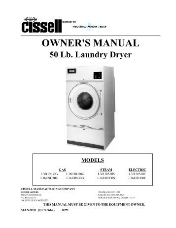 CISSELL MANHD50.1 Owner's Manual